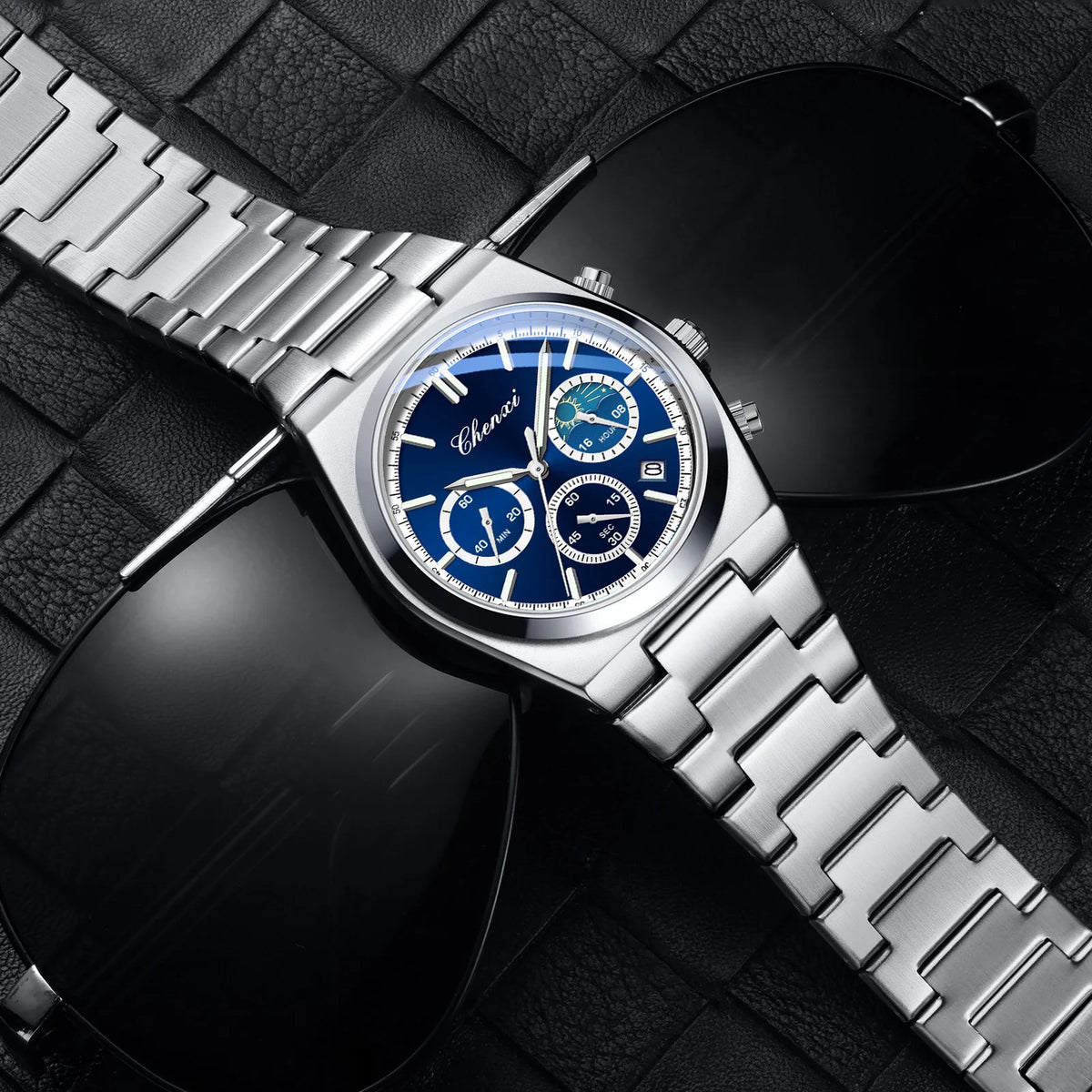 CHENXI 983 Lunar Phase Chronograph