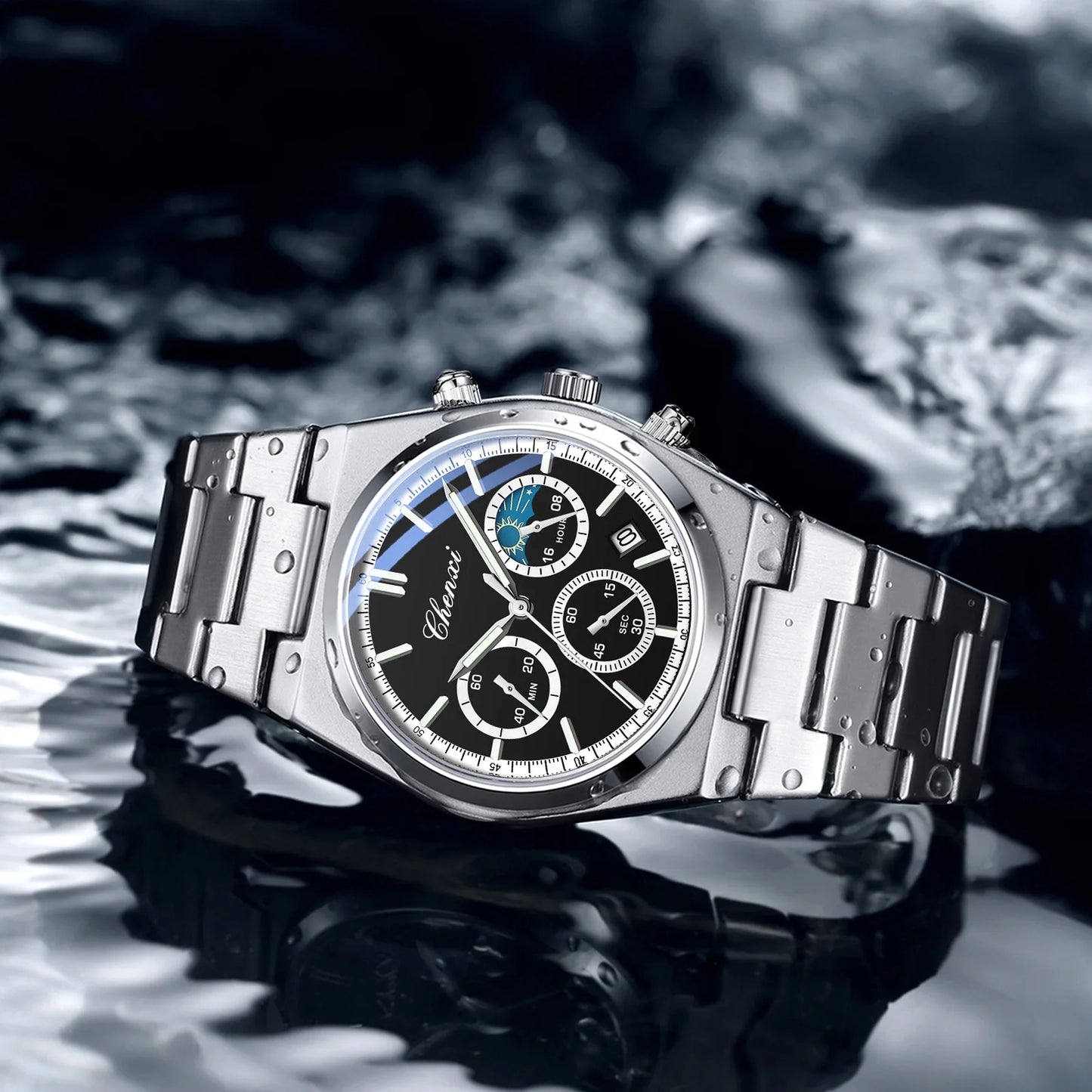 CHENXI 983 Lunar Phase Chronograph