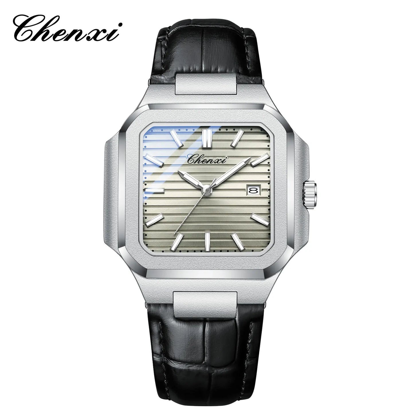 CHENXI Elegant Square Dial Leather