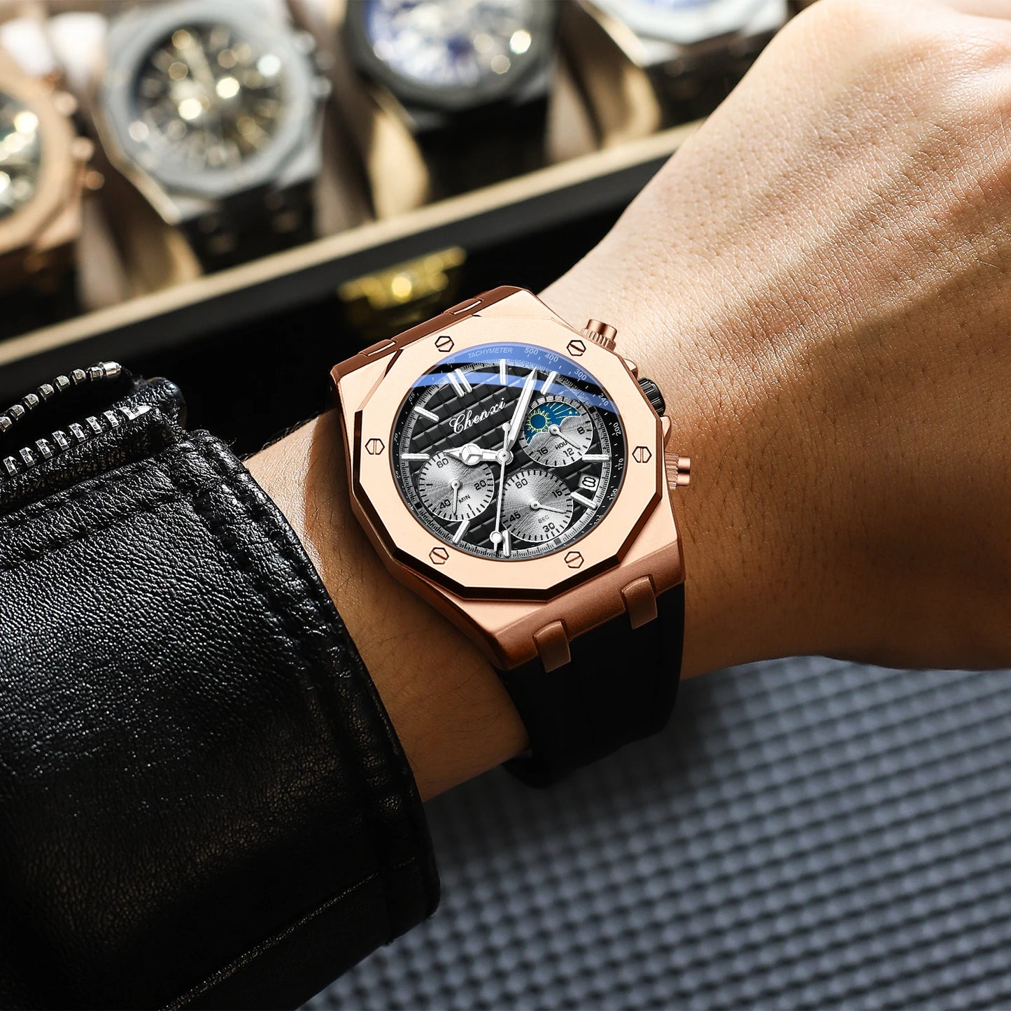 CHENXI 968 Chronograph Sport Moonphase Watch