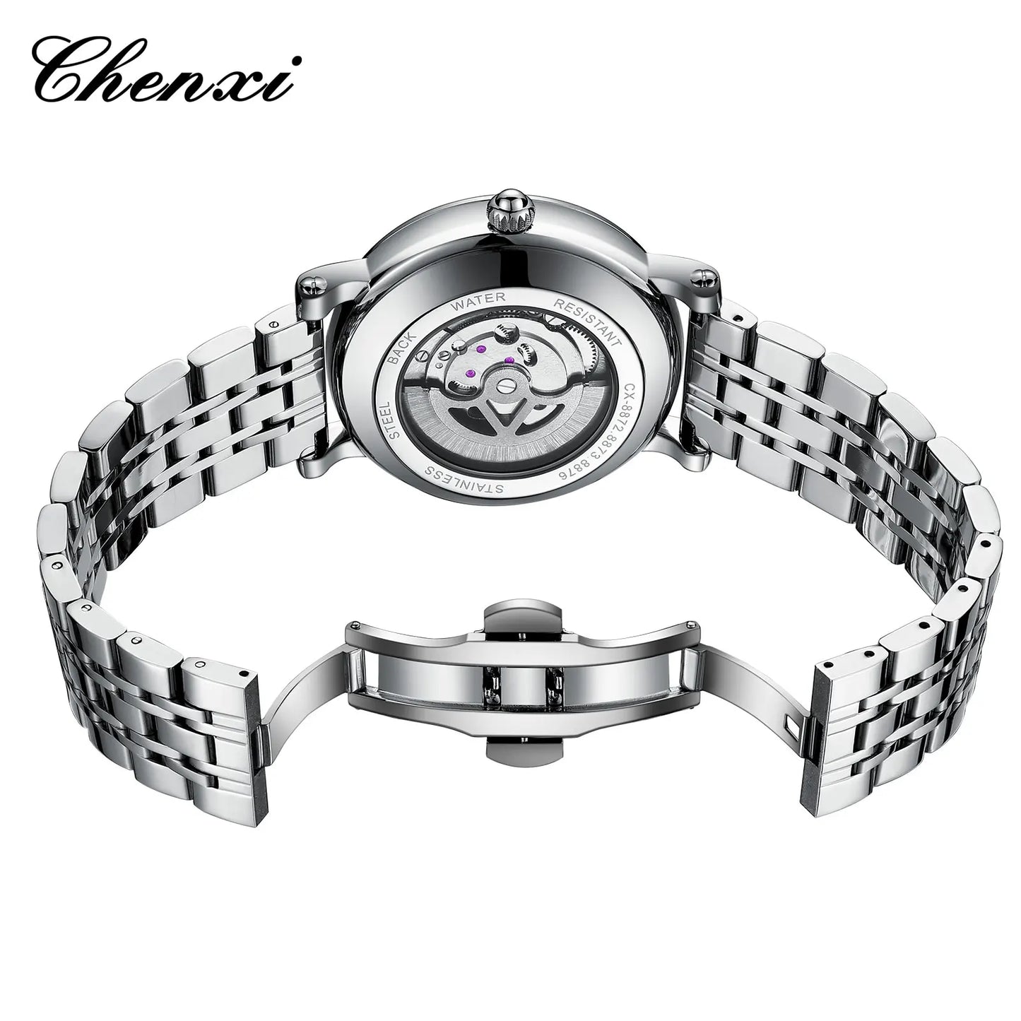 CHENXI 8872 Skeleton Moonphase Mechanical Watch