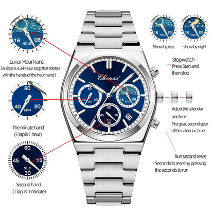 CHENXI 983 Lunar Phase Chronograph