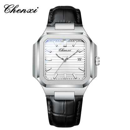CHENXI Elegant Square Dial Leather